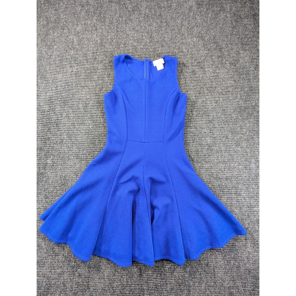Love...ady Fit & Flare Mini Dress Womens Small Blue Sleeveless Textured Stretch